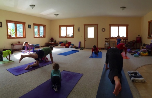 Yoga classes with big people and their little people can be scheduled too...